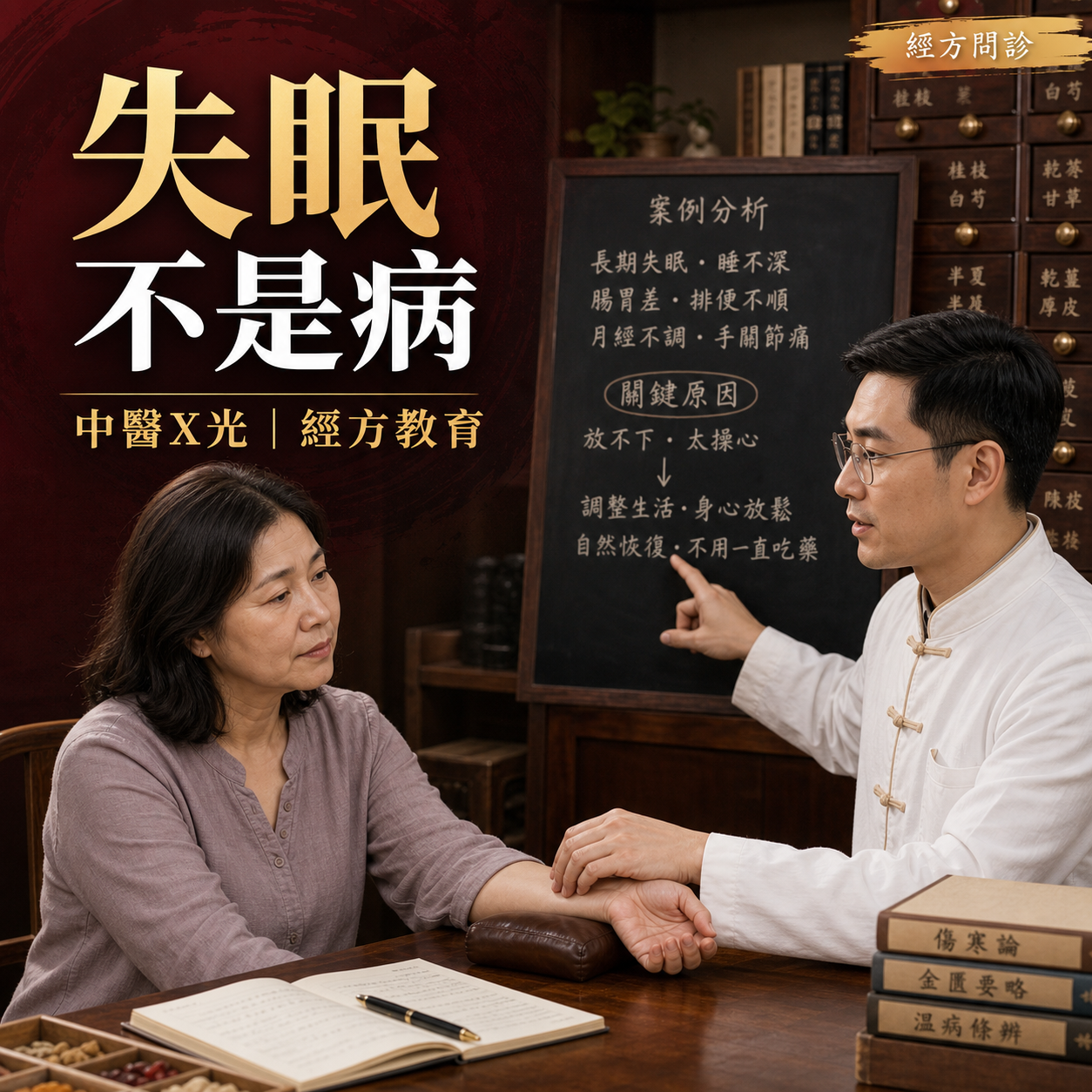 失眠不是病，中醫X光經方教育以問診方式找出長期失眠背後真正原因